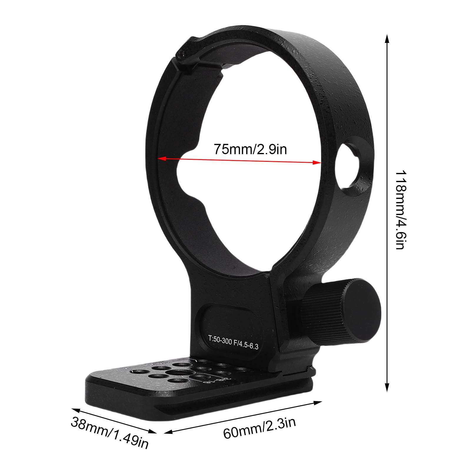 Cryfokt T50-300mm F4.5-6.3 Lens Collar Replacement with Screw Holes, High