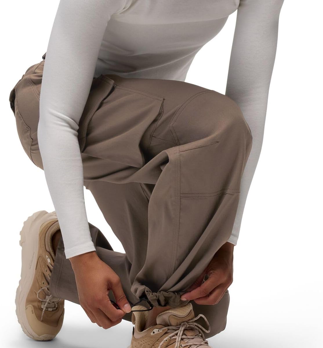 Prana Women's Stretch Zion Cargo Pants, Mud - Image 8