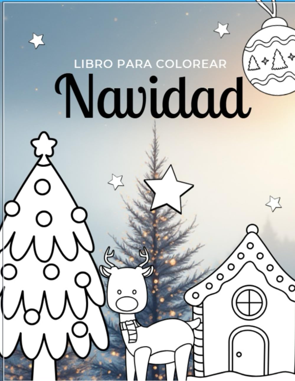 Libro para colorear Navidad: 30 Páginas de Santa, Renos, Dulces y Magia Navideña para Colorear