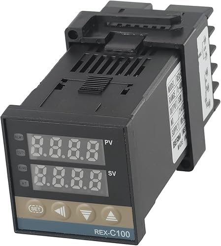 REX-C100 Controlador digital inteligente de temperatura con PID adaptativo avanzado, rango de 32.0-752.0 F, entrada tipo K, salida,