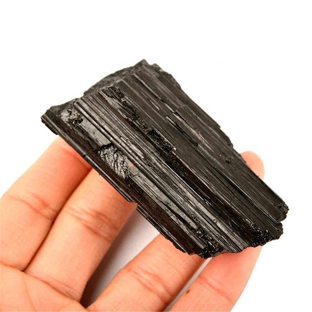 ERNZI 天然荒石 ブラック トルマリン クリスタル クォーツ 標本 50G-200G 装飾用ホームクリスタルに最適