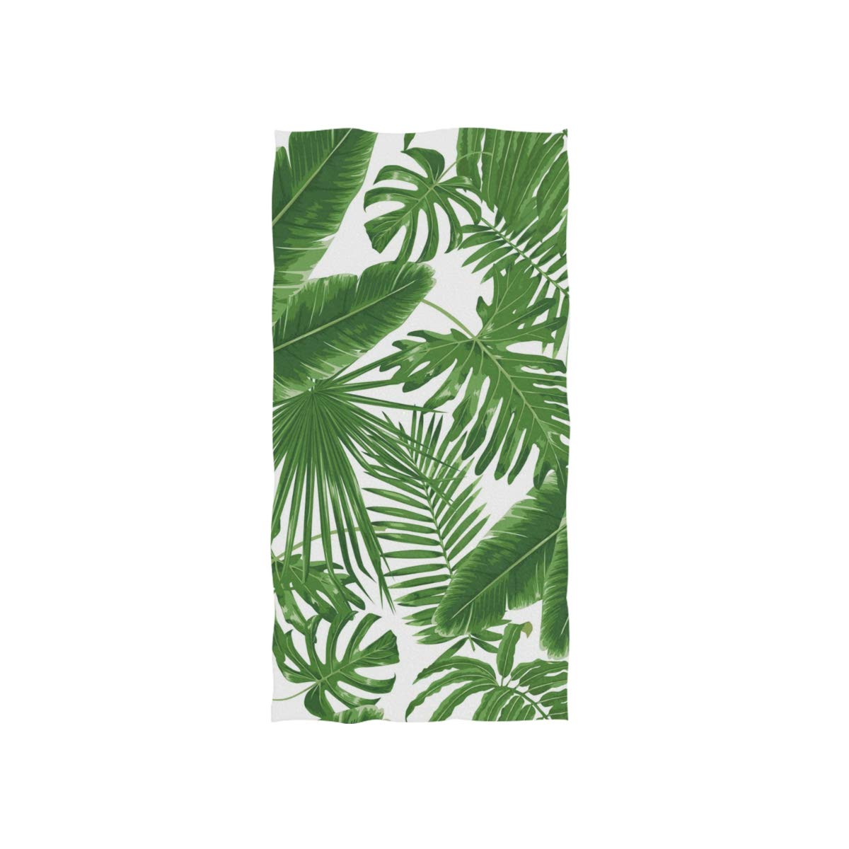 Linomo Girls Green Hand Towel Tropical Palm Leaves Towel Cotton Face Towel Dish Towel For Kids Boys Adult