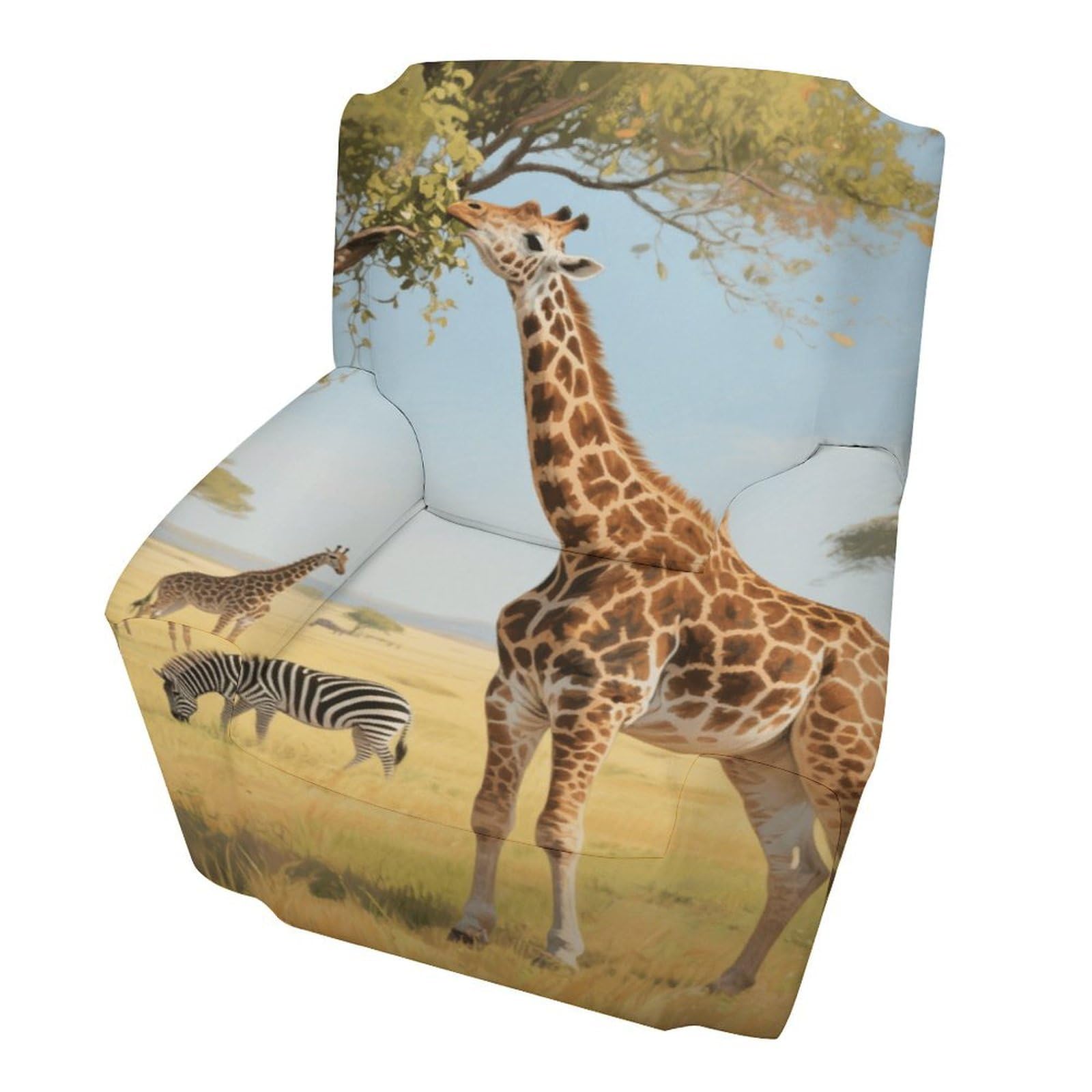 Fekiloot Style Giraffes Nibbling Leaves Couch Cover Sofa Cover Sofa Slipcover