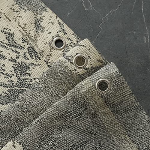 Tudeco Sheer Lace Shower Curtain - Classic Elegant Rustic Maple Leaf Sheer Shower Curtain, Vintage Lace Shower Curtain For Bathroom, Eruc Luxury Farmhouse Shower Decor, 72 X 72 Inch,1 Panel #TOP4