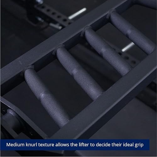 Miniatura 7 de Titan Fitness Barra olímpica híbrida en ángulo multiagarre V3, clasificada 1,900 libras, barra suizade fútbol para rack