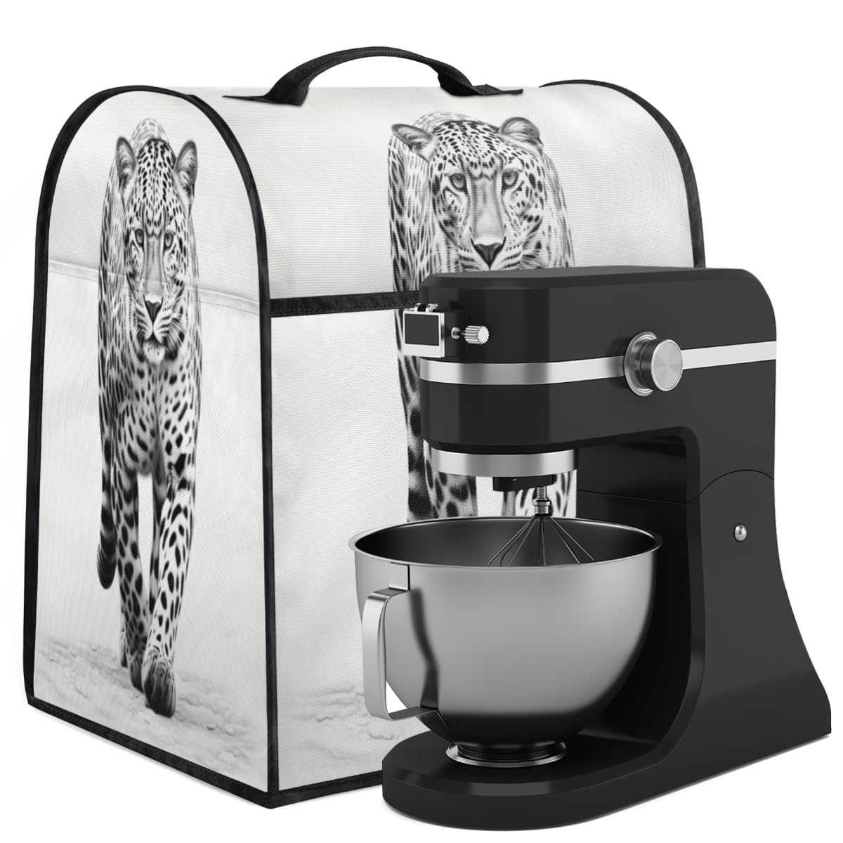 Coffee Maker Cover Leopard Pattern Kitchen Appliance Covers Small Appliance Covers Blender Cover Juicer Cover Dust Covers for Kitchen Appliances with Top Handle and Pockets,Washable,C466