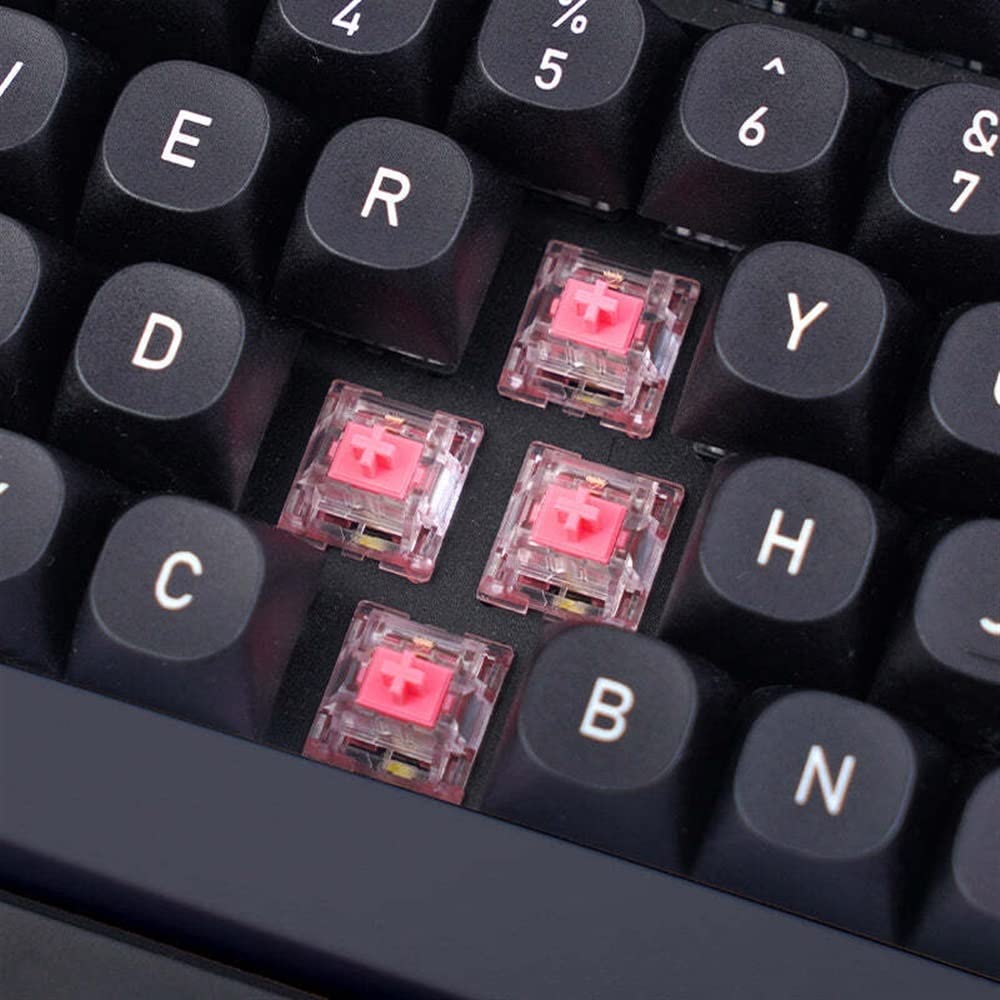 DucKey Interruttore KTT Rosa/Fragola, Switch Lineare Rosa Trasparente A 3 Pin 43g/45g per Tastiera da Gioco Meccanica Personalizzata (Axis Body : 70PCS, Color : Strawberry)