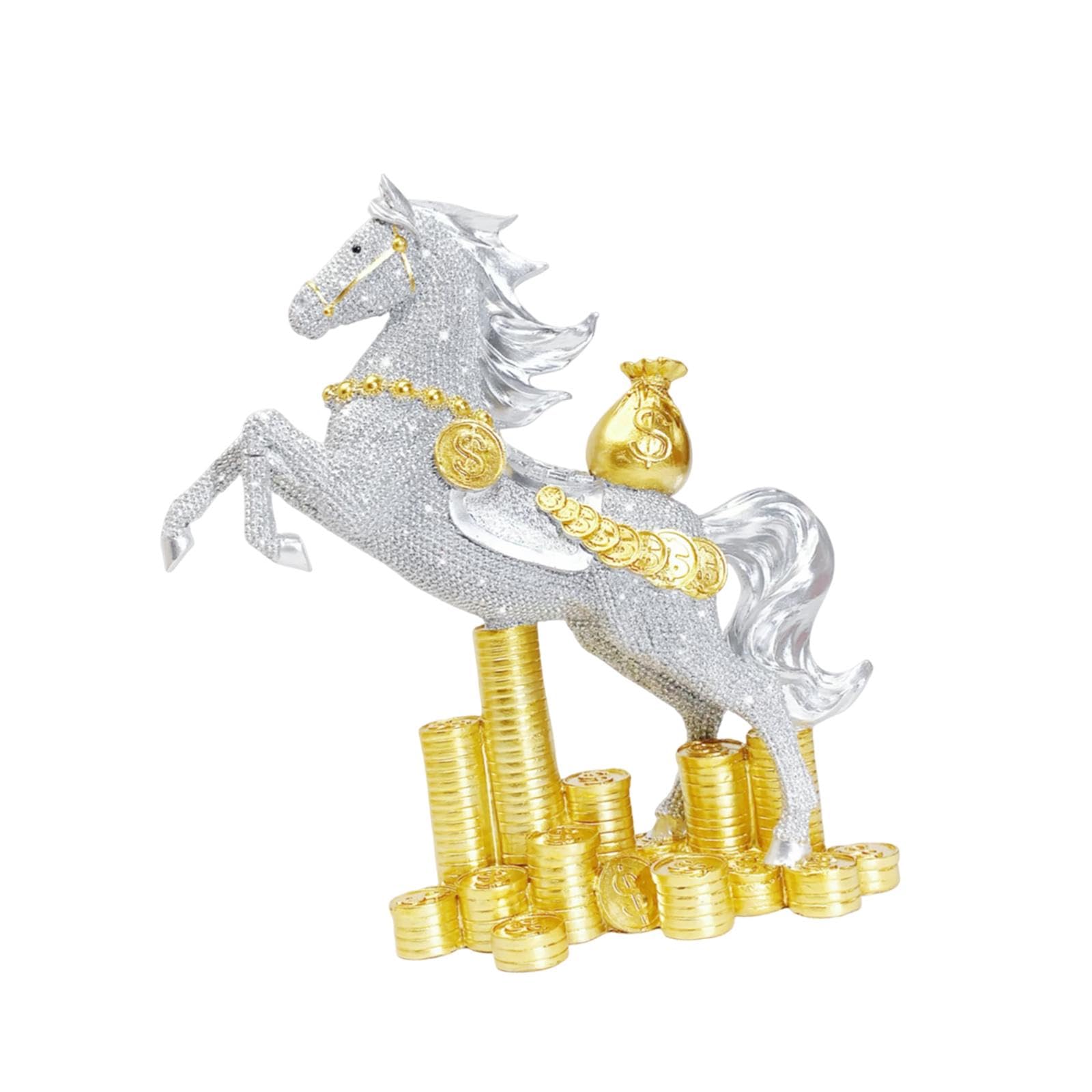 Estatua de caballo de resina inspiradora para regalar bienestar en el hogar