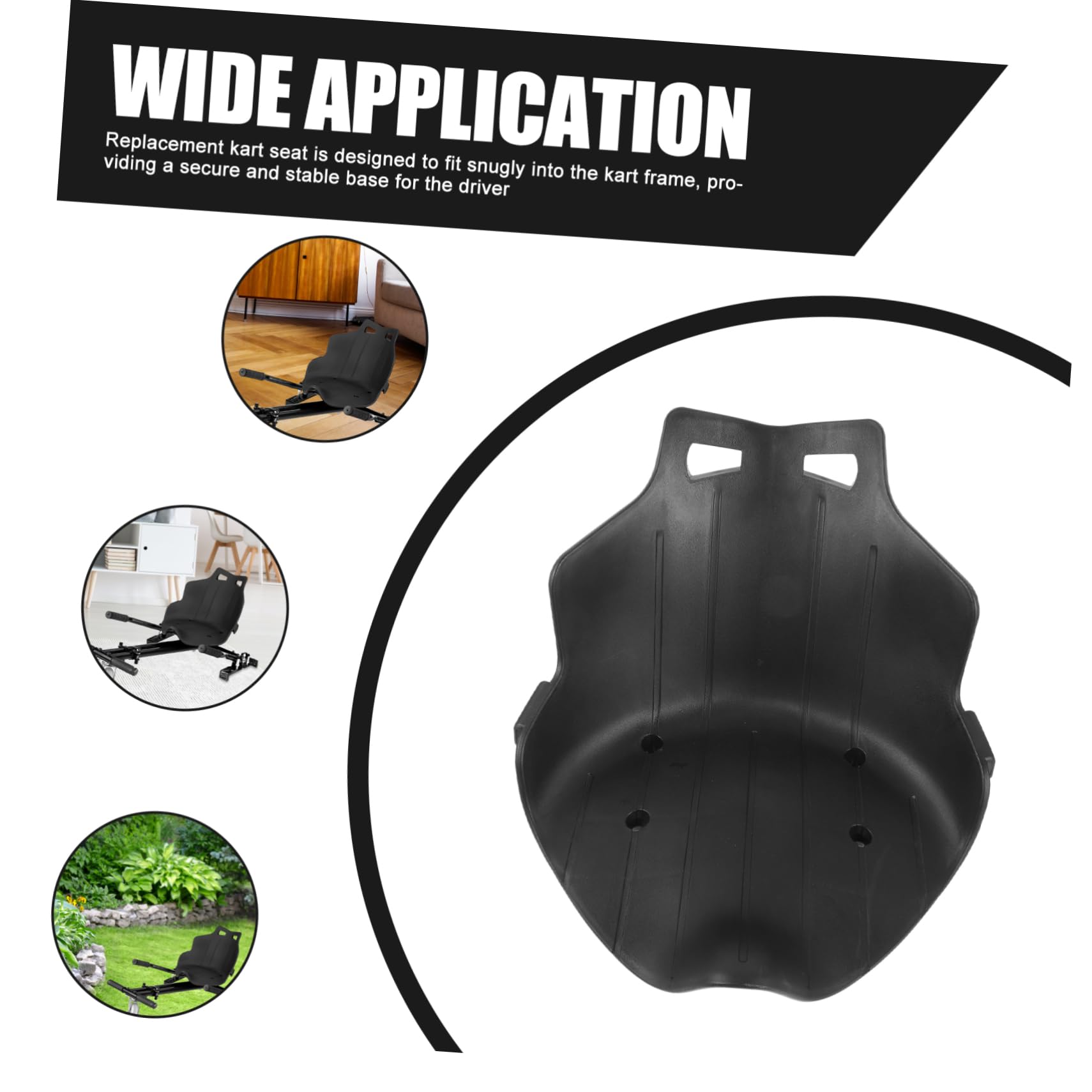 Siège de Remplacement Noir en PP Compact et Facile à Installer pour Kart et Scooter Électrique, Accessoire Élégant pour Karting et Drift Trike