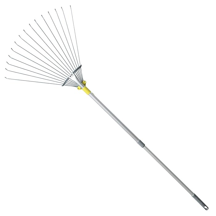 Buy Jardineer Leaf Rake Garden Rake for Leaves, Adjustable Metal Rake
