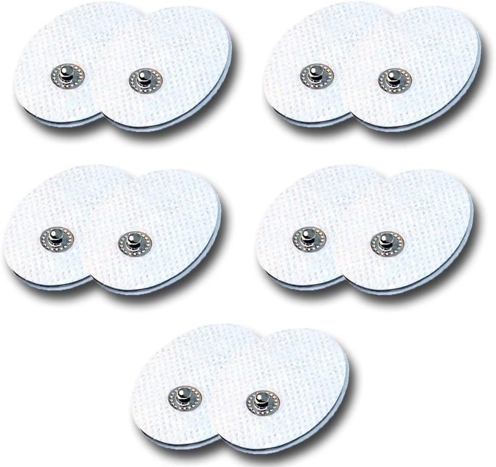 NueMedics 5 Pairs Small Pads TENS Electrodes Premium Quality Self Adhesive Sticky Gel Pads Acupuncture Points Snap on Pads (10 Pads)