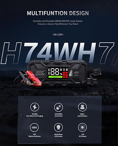 Miniatura 3 de Paquete de baterías de arranque de salto 3000A refuerzo de batería de coche de 12 V para motores de gasolinadiésel de 8.0L, puente de batería de