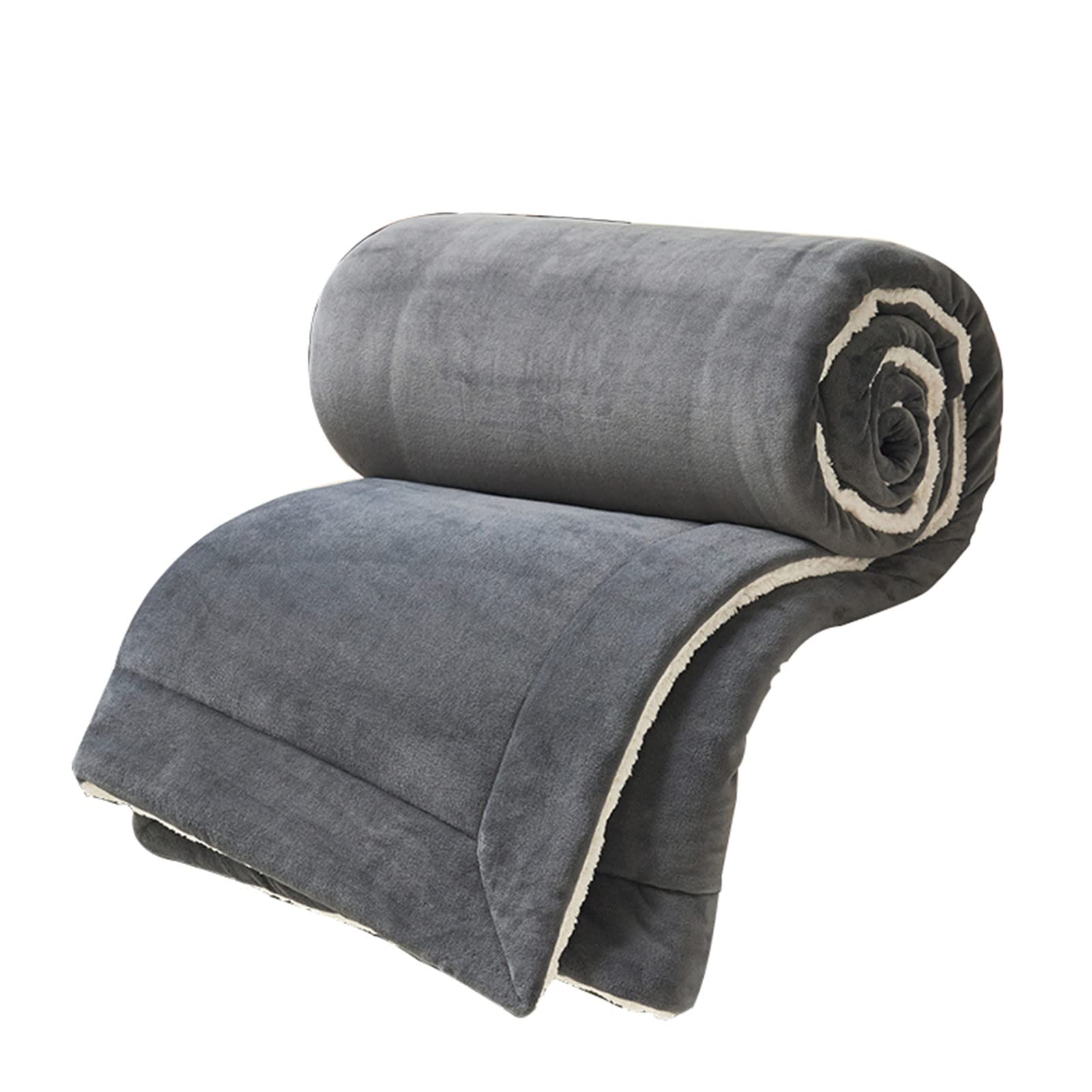 Manta Sherpa Manta Mimosa y Acogedora, Manta de Lana de Cordero, Manta Reversible de Microfibra para Cama y Sofa, Fácil de cuidar (Gris Oscuro,200x230cm)