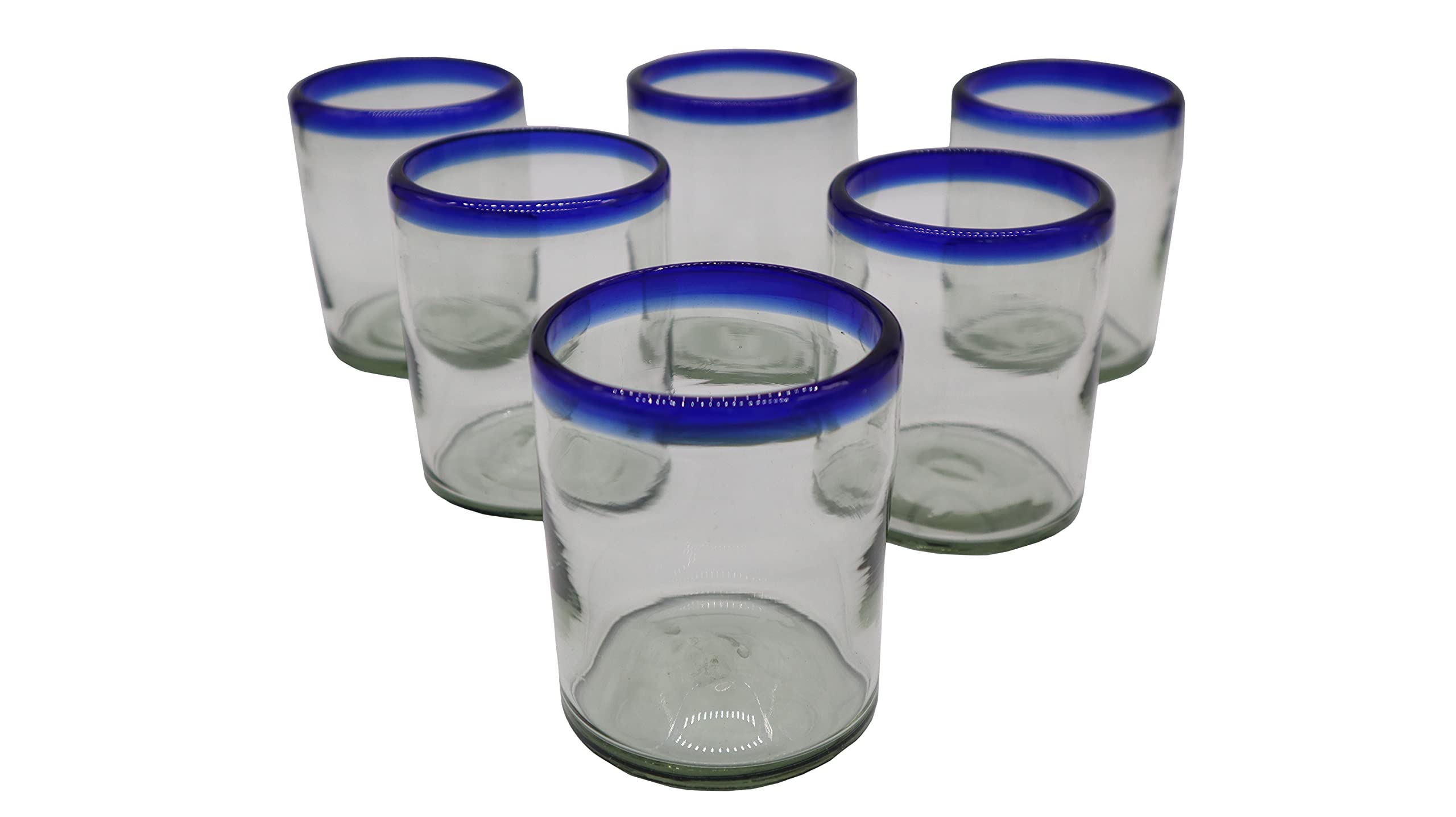 Buy Mexican Glassware Rocks Glasses Hand Blown Tumbler Set of 6