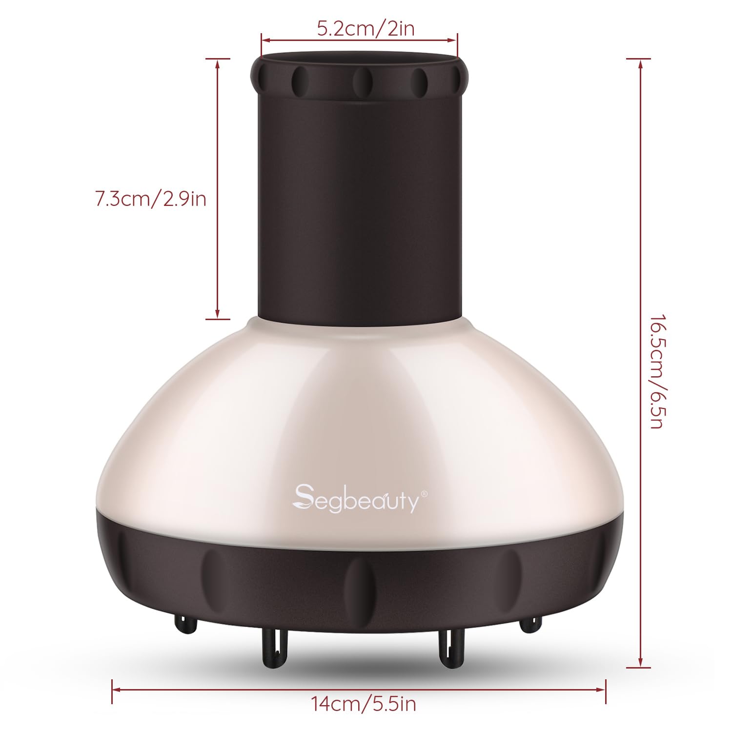 Segbeauty Difusor para secador de cabello, Mejorado Difusor de cabello para cabello ondulado rizado Accesorio para difusor de salón profesional para soplador con boquilla de 1.57-1.97 in