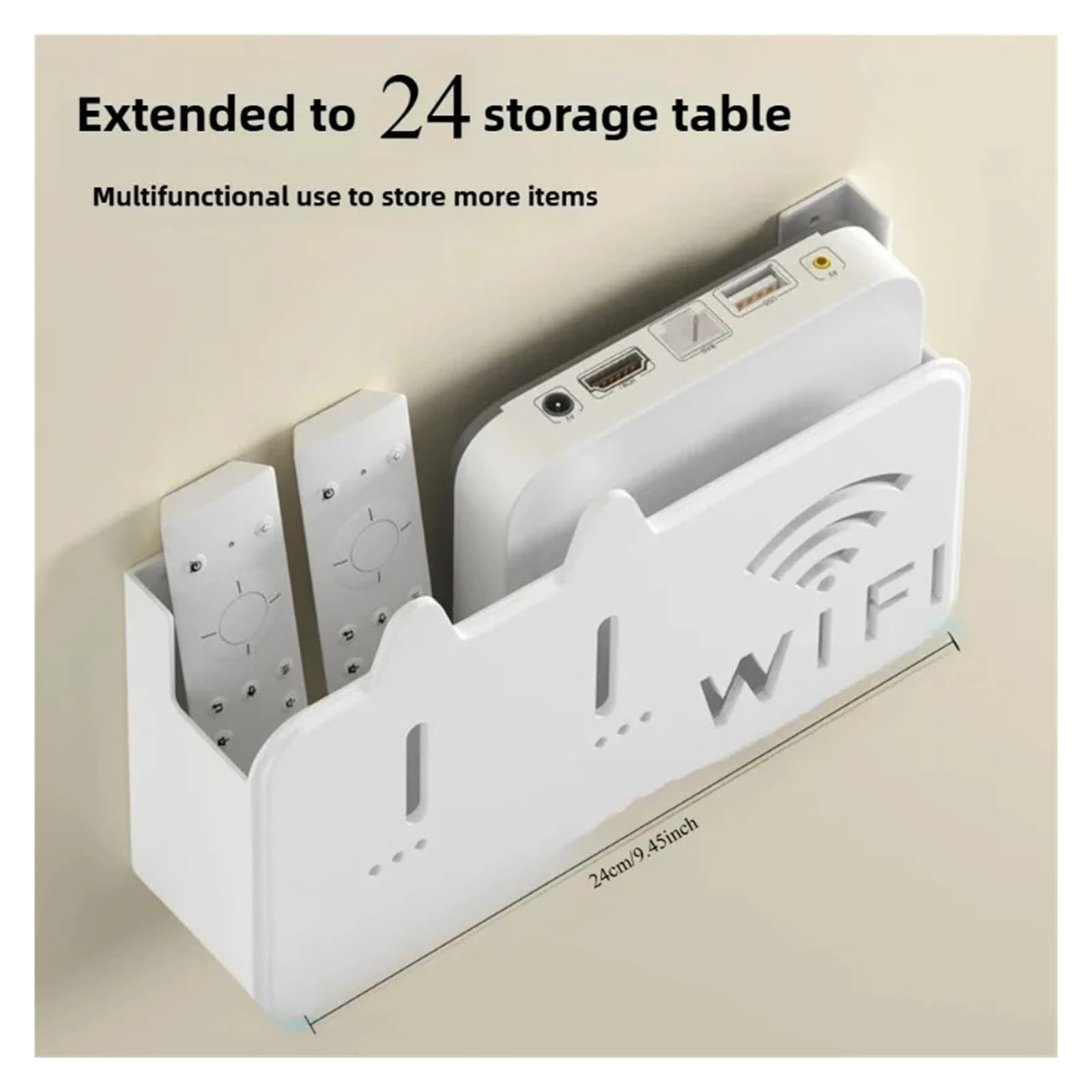 Router Schrank 1PC Wireless Router Aufbewahrungsbox Wandmontierter Punch-Free Kabel Organizer Wand WiFi Halterung Aufbewahrungsbox WiFi Router Aufbewahrungsbox(White)