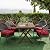 Sweet Home Collection Patio Cushions Outdoor Chair Pads Premium Comfortable Thick Fiber Fill Tufted 19" x 19" Seat Cover, 2 Count (Pack of 1), Red
