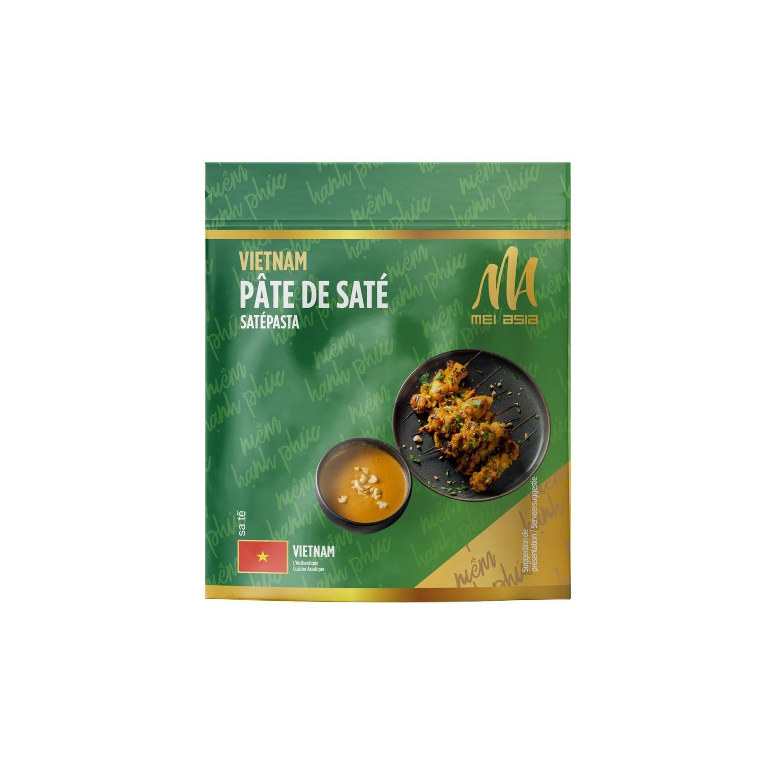 MEI ASIA – Pâte de Saté Vietnamienne Authentique, Saveur Épicée et Onctueuse (Sachet 80g) - Le Lot De 4