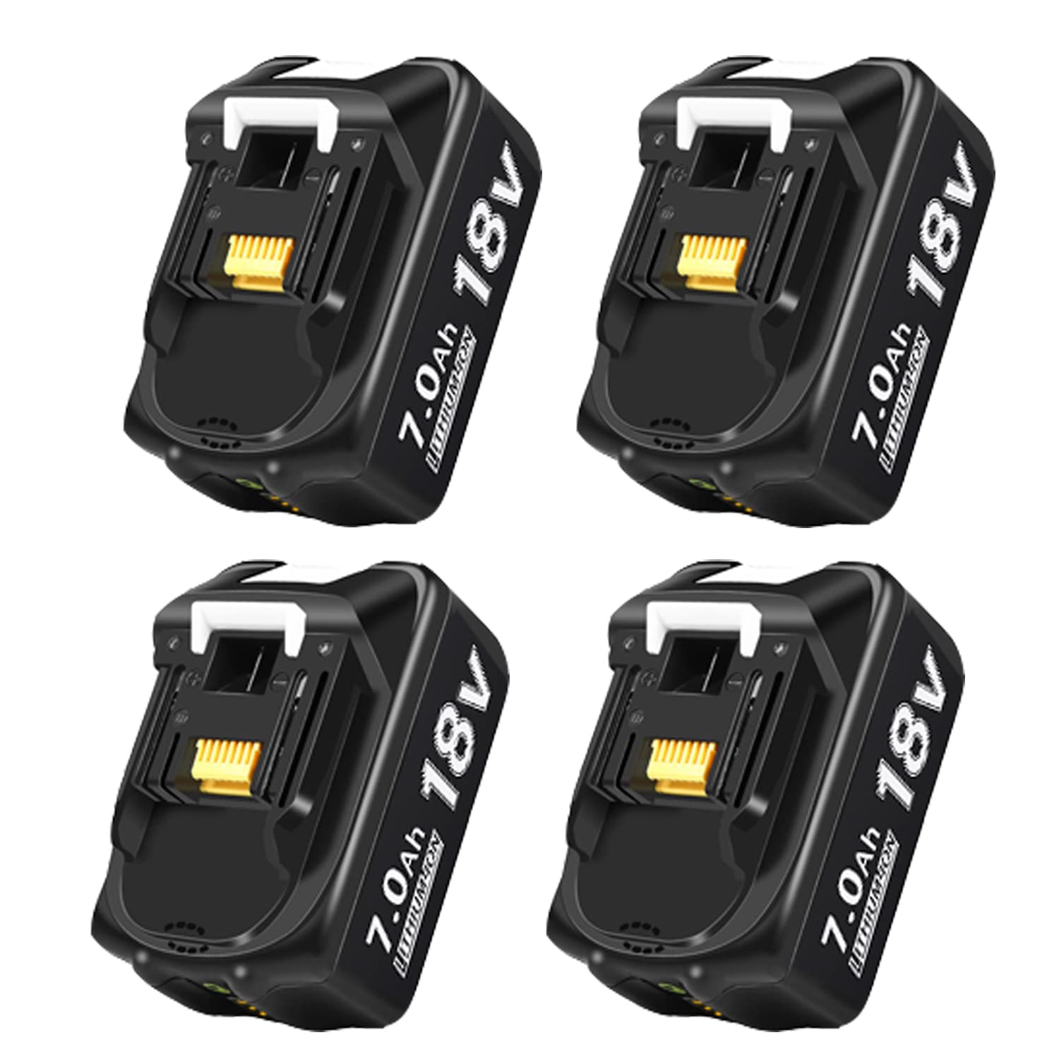 Für Akku 18V 7000mAh Ersatzakku für 18V Werkzeugakku BL1860 BL1850B BL1840 BL1830 194205-3 LXT-400, 4 stück