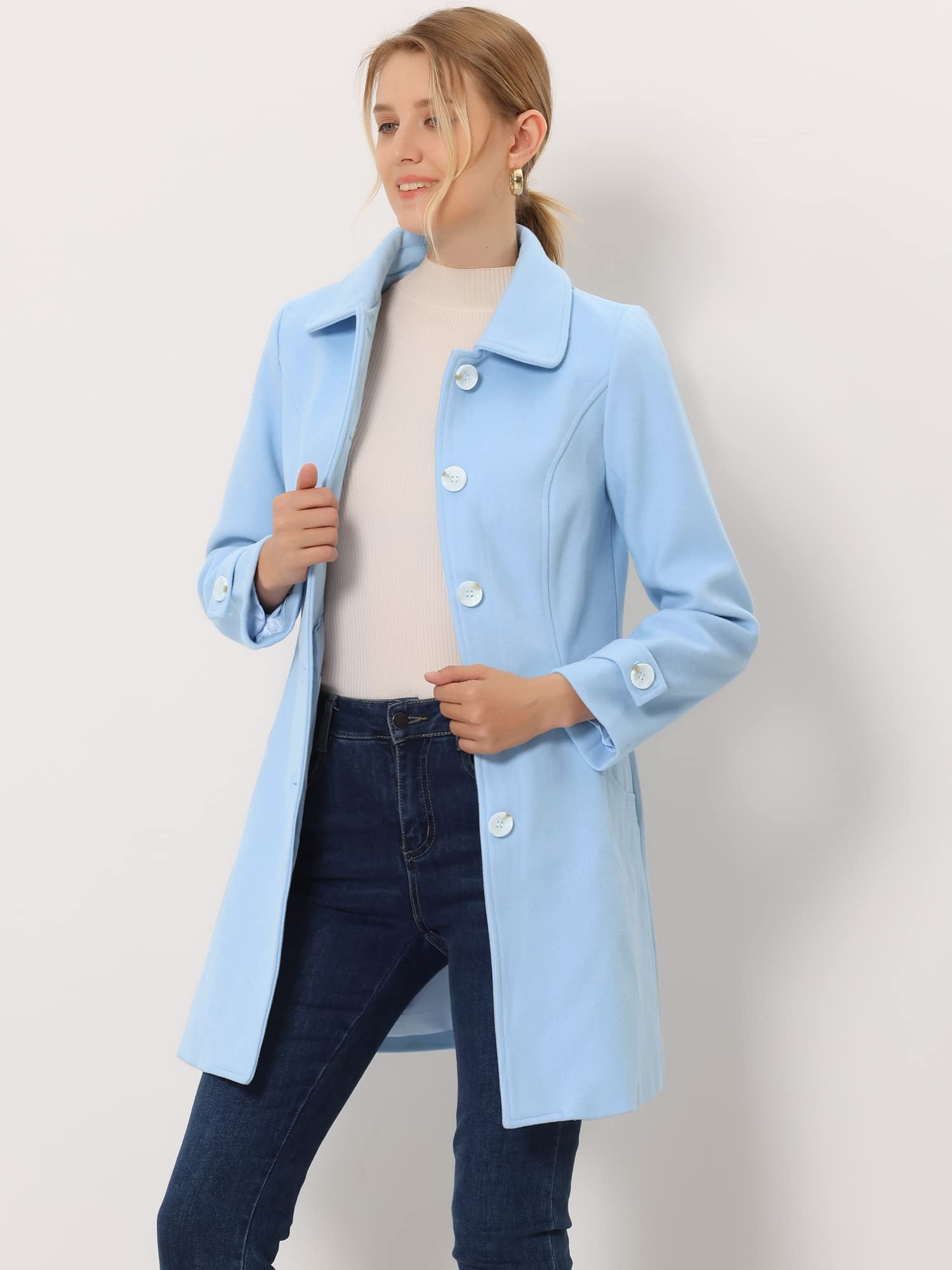 Allegra K Coat pavo real Mujer