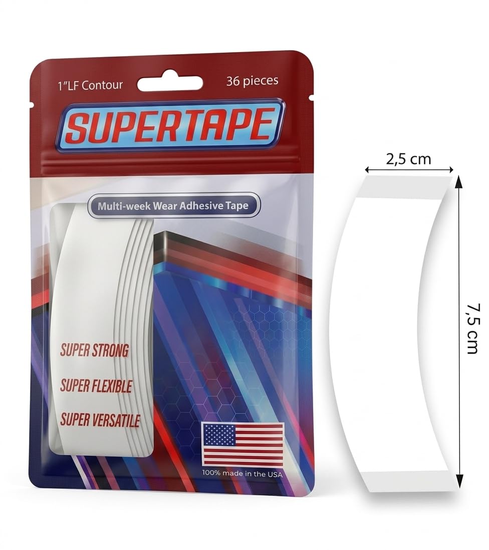 Truetape True Tape Supertape Protez Saç Bandı Oval 1''LF (2,5CM X 7.5CM) 36 Adet