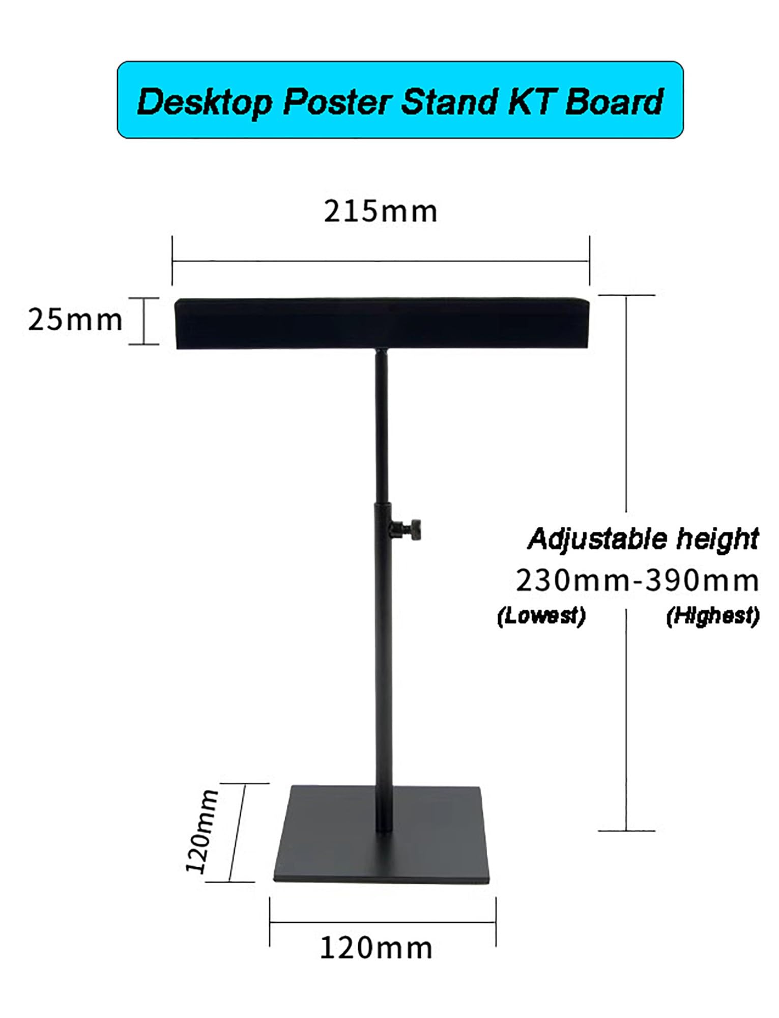 Soporte de mesa portátil ligero negro e para menús, eventos, señalización minorista, carteles, carteles, soporte para tablero
