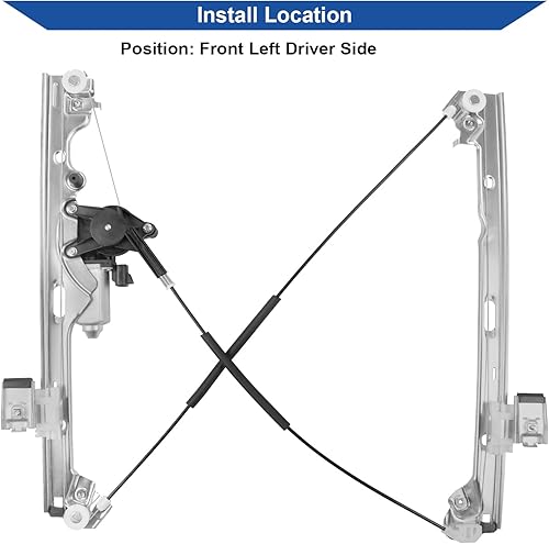 Miniatura 4 de Obaee 741-442 Elevalunas eléctrico delantero izquierdo del lado del conductor con motor (2 pines) compatible con Chevrolet Silverado 1500 2500