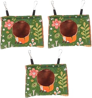 Ipetboom 3 Pçs Rede Papagaio Chinchila Rede Brinquedos Para Gatos Esquilo Brinquedos Hamster Esconderijo Papagaio Cabana Casa Cobaia Esconderijo Pequeno Animal De Estimação Rede Pássaro