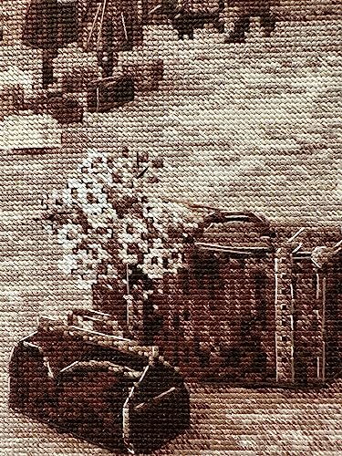Image of RIOLIS - Old Photo. Rendezvous 2111, Valentine Cross Stitch Kits 11 inchx15, Cross Stitch Kits for Beginners & Advanced, Crossstitching Kits Adult, Counted Stitching Kits, Valentine Embroidery Kit