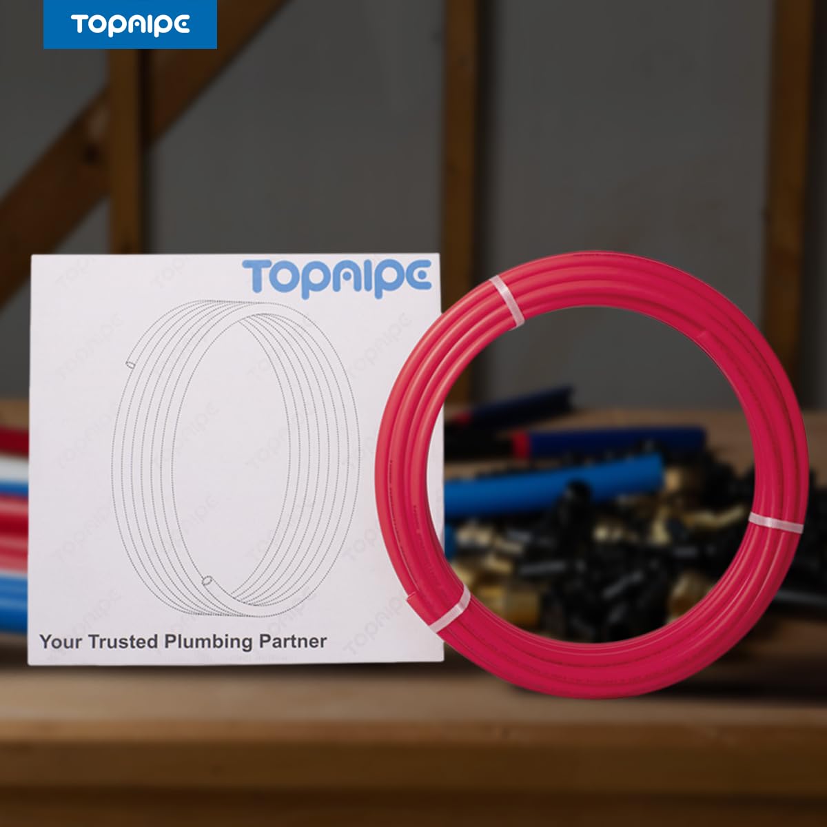Tubo PEX-A rojo de 3/4 pulgadas x 100 pies, certificado NSF para agua potable, tubo PEX para fontanería, herramientas de fontanería de suelo/pared, accesorios Pex para agua caliente/fría