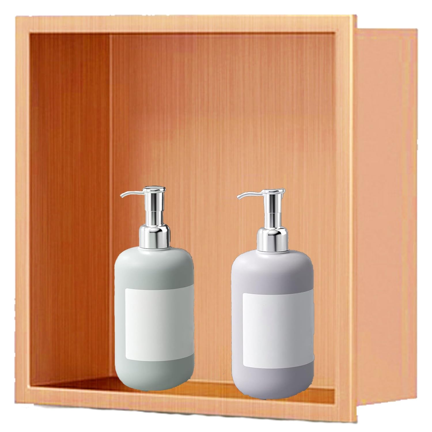 Mensola da incasso per doccia in acciaio inox, non necessita di piastrelle, rosa, 320 x 320 x 125 mm, ideale per ambienti umidi, bagno, rinnovamento e miglioramento della casa