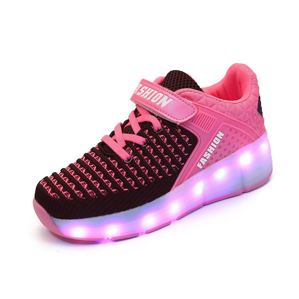 ChiximaxuKids Roller Shoes LED Sport Sneakers Rechargeable Roller Skate for Boys Girls
