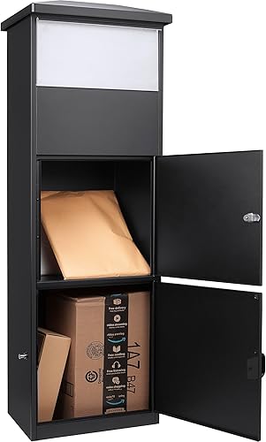 Barska CB13332 Large Package Delivery Parcel Mail Drop Box for Porch Black