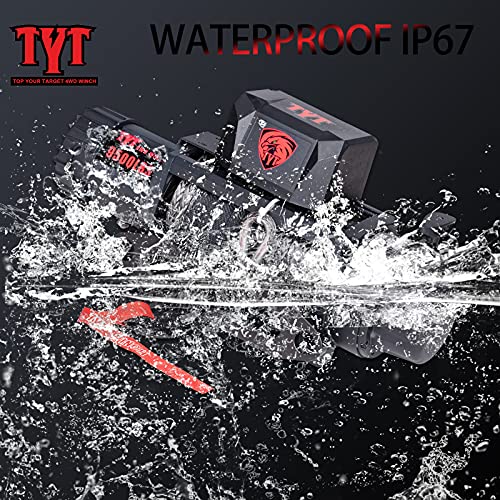 TYT T1 Series Winch 9500 lb. Load Capacity Electric Winch, 12V Winch with Synthetic Rope, Waterproof IP67 Truck Winch with Hawse Fairlead, with 2 Wireless Handheld Remote and Wired Handle Recovery - Image 3