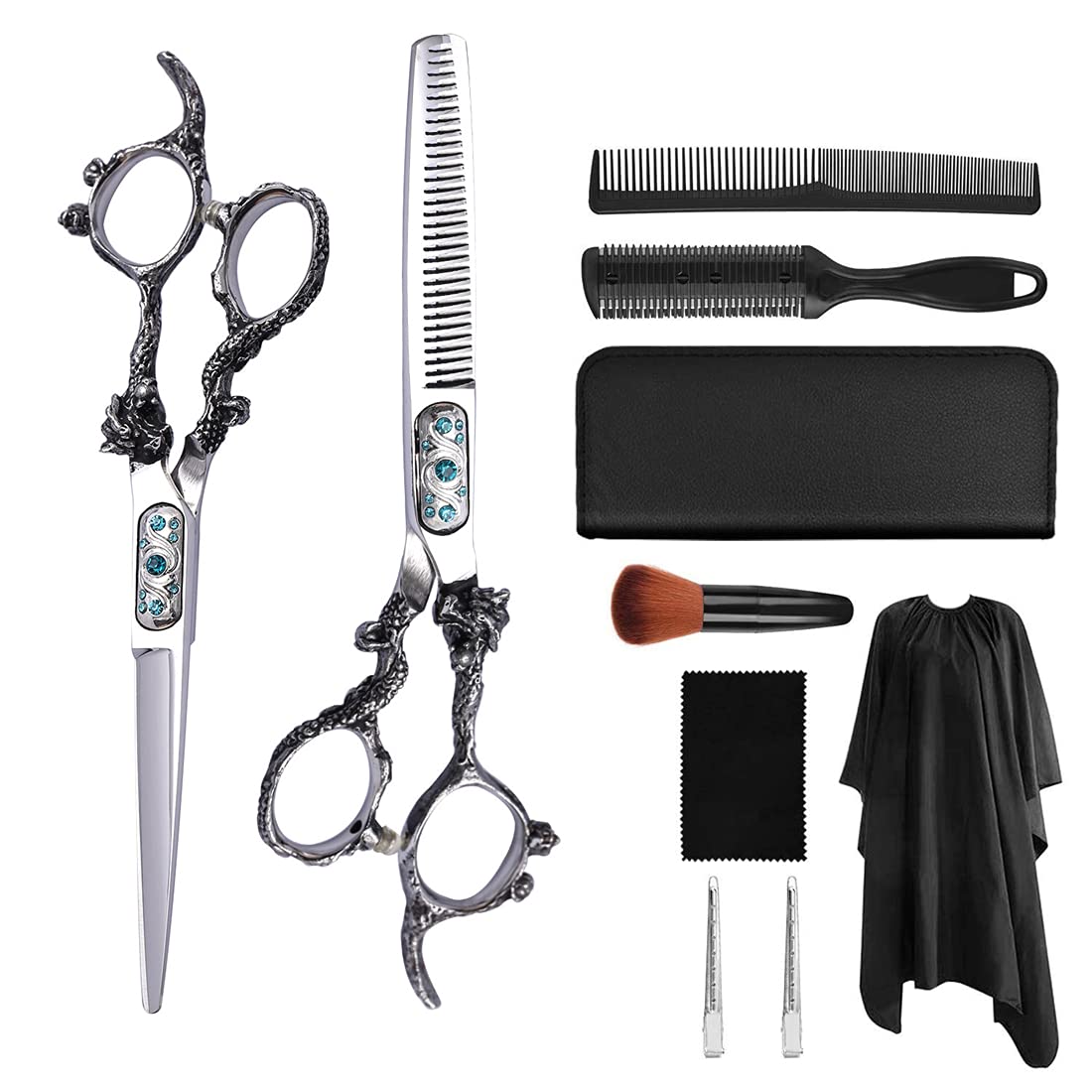 Coiffeurs Ciseaux Ciseaux Ciseaux Scissor Set Ensemble De Ciseaux De Ciseaux pour Cheveux Professionnels Kit, pour Hommes Femmes Enfants Animaux Domestiques Salon