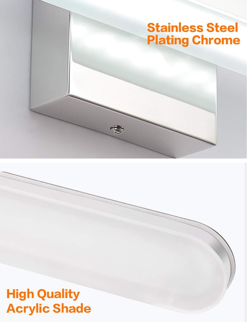 Hоlіdау Dеаlѕ 🛒 LED Bathroom Vanity Lighting Fixtures Long Shade Stainless Steel Bath Mirror Lamps Wall Lights Bеѕt Dеаl LED Bathroom Vanity Lighting Fixtures Long Shade Stainless Steel Bath Mirror Lamps Wall Lights