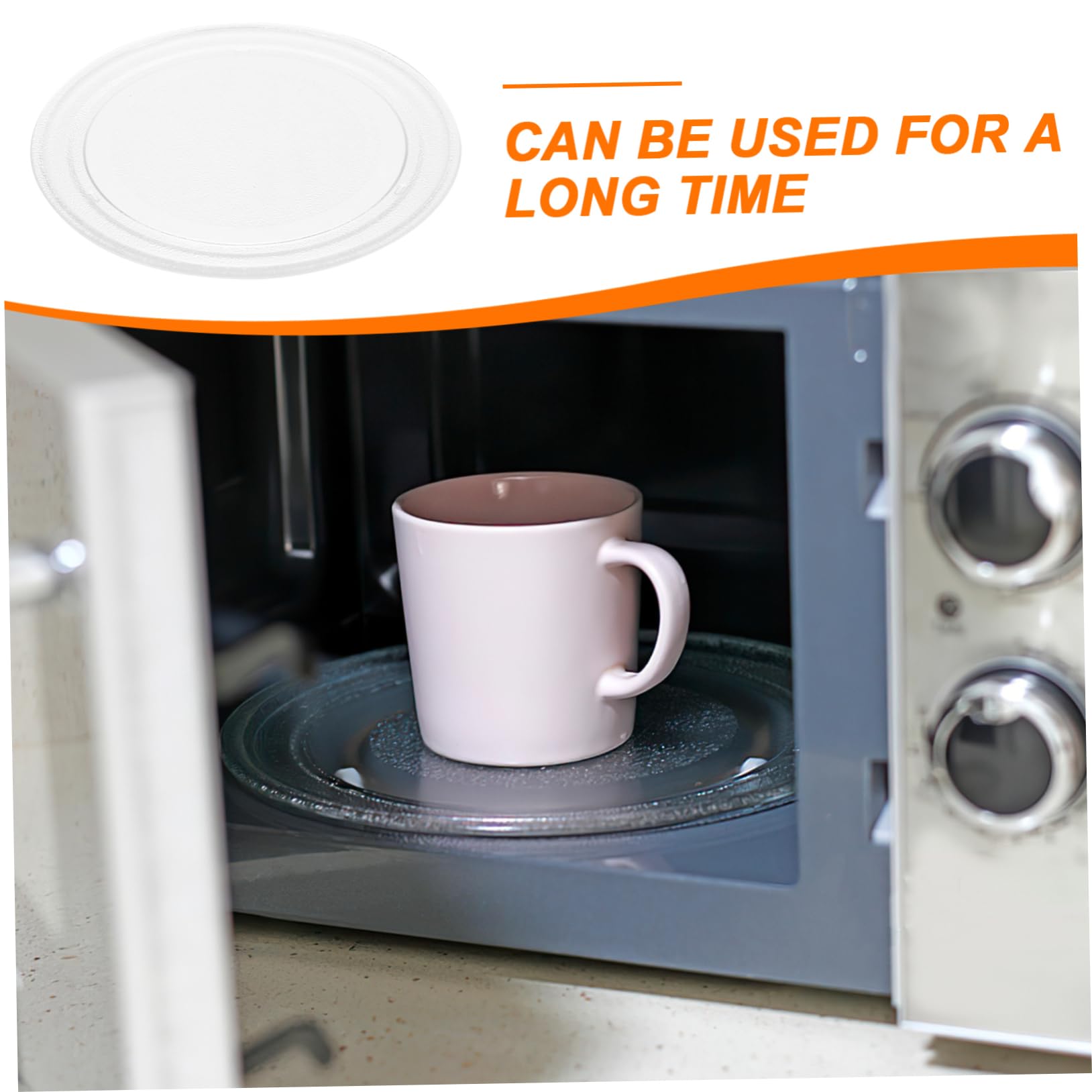 Plato Giratorio para Microondas de Vidrio Blanco, Resistente y Fácil de Limpiar, Diseño Delicado y Tamaño 25.5 Cm para Uso en Horno Microondas