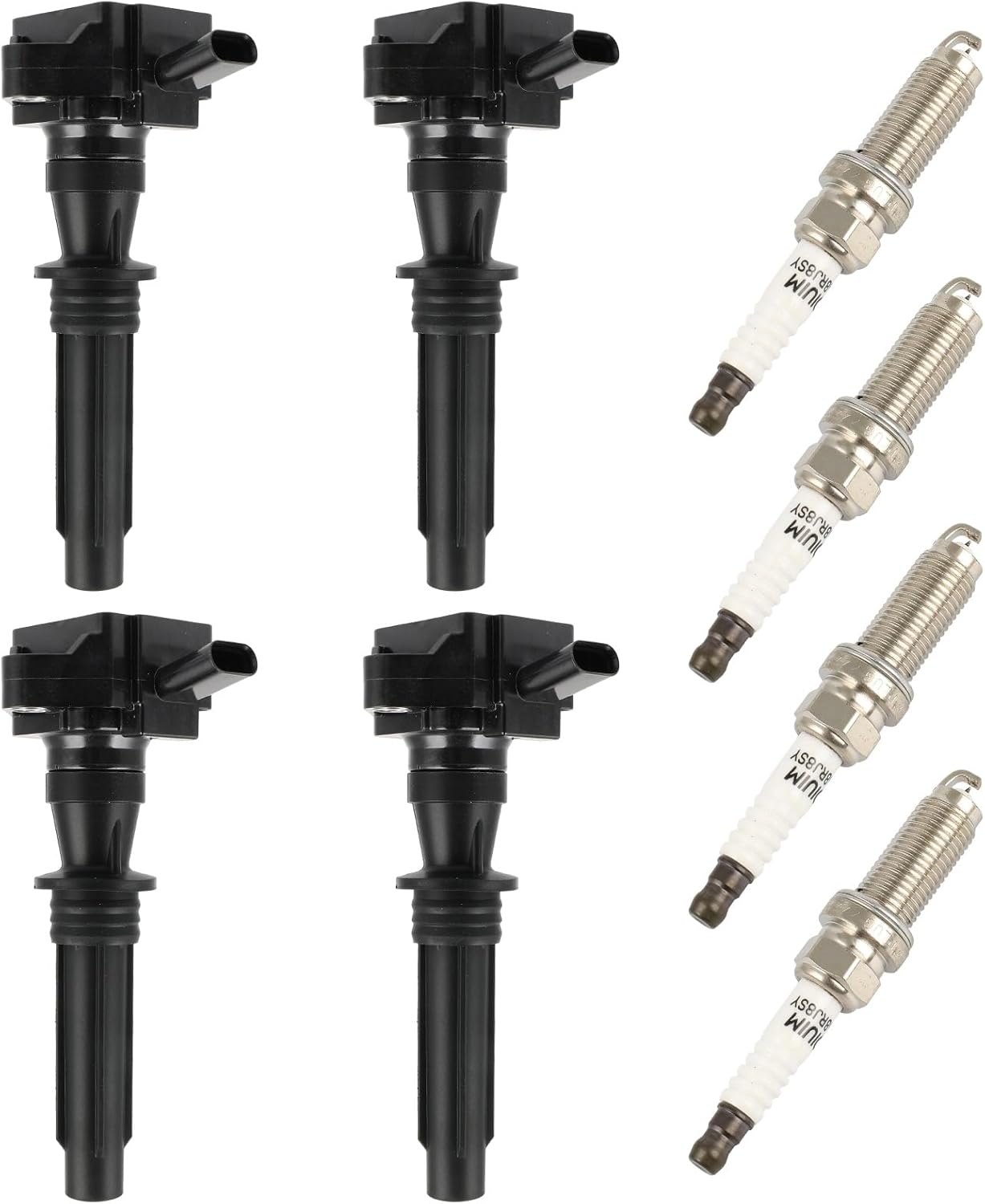 4 Igniton Colis & 4 Iridium Spark Plugs 3-Pins Compatible 2022-2023 for Land Rover for Defender 110 2.0L/L4,2021-2023 for Land Rover for Defender 90 2.0L/L4 Replacement #UF854+3502