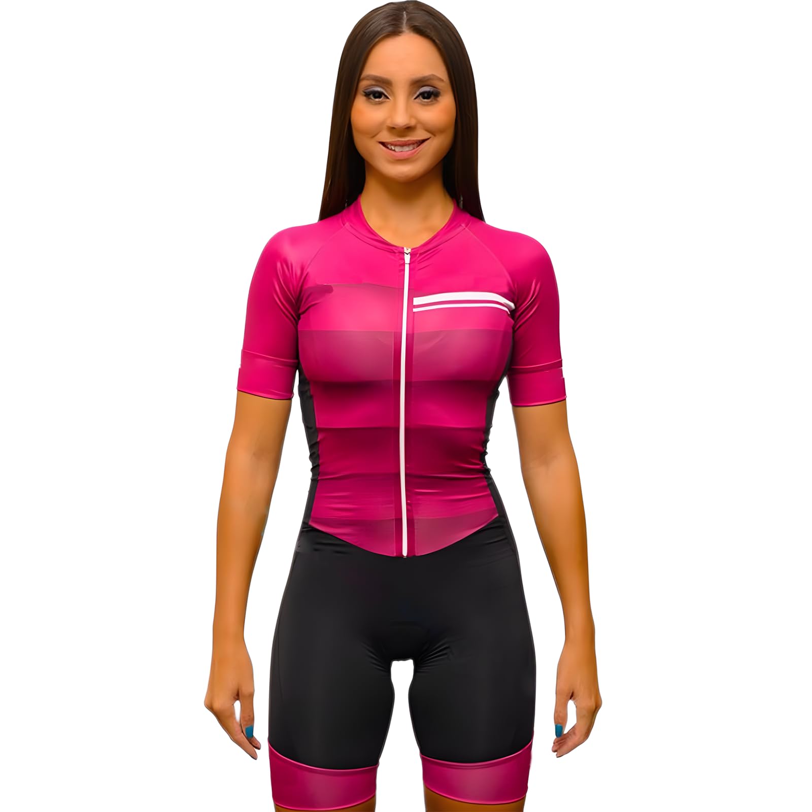 Combinaison de triathlon une pièce pour femme - Maillot de cyclisme - Combinaison de cyclisme à manches courtes