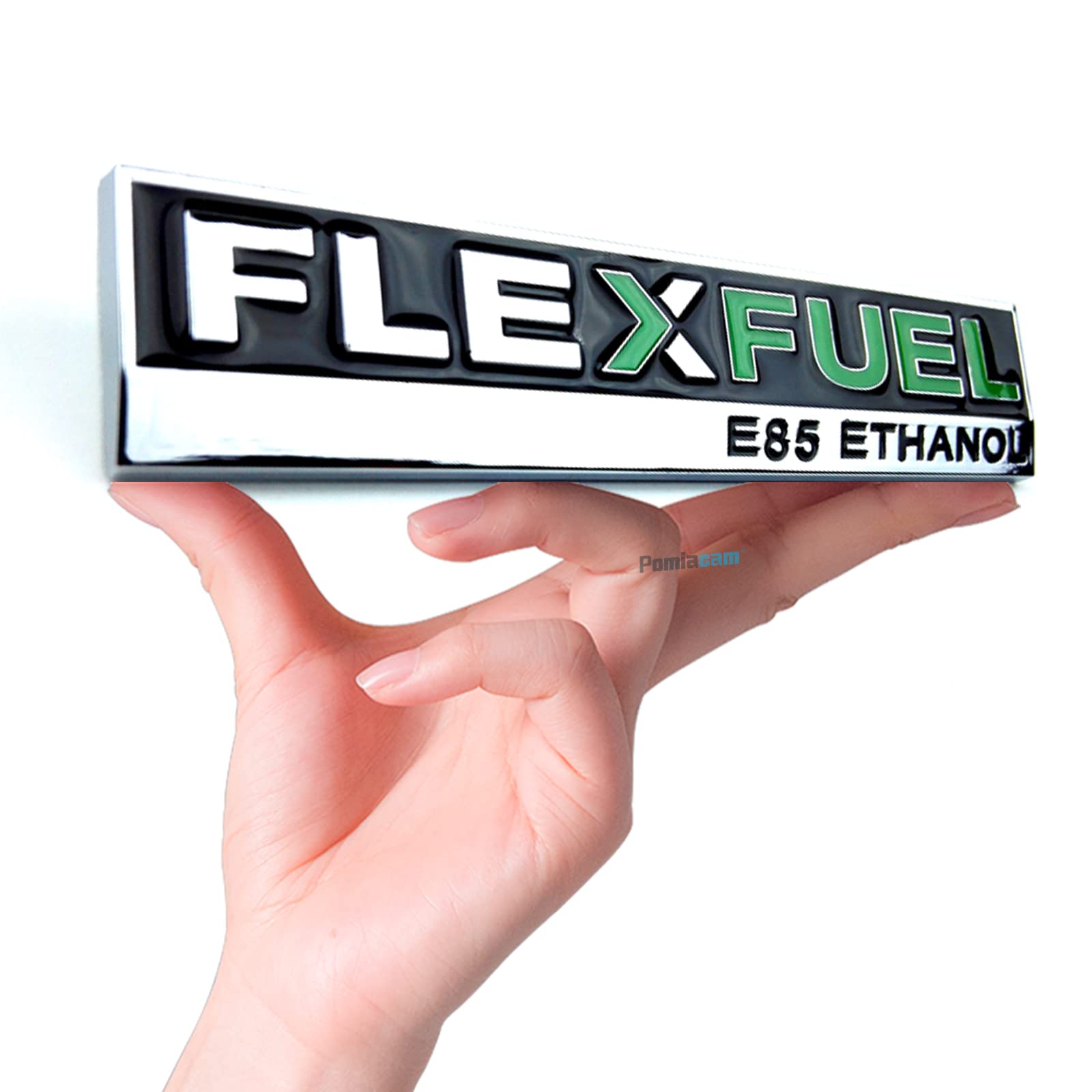 POMIACAM 3D Metal FLEXFUEL Decal Ethanol Custom Metal Modified Car Logo Car Flex Fuel E85 Ethanol Car Sticker Clean Energy Car Metal Auto Body Truck