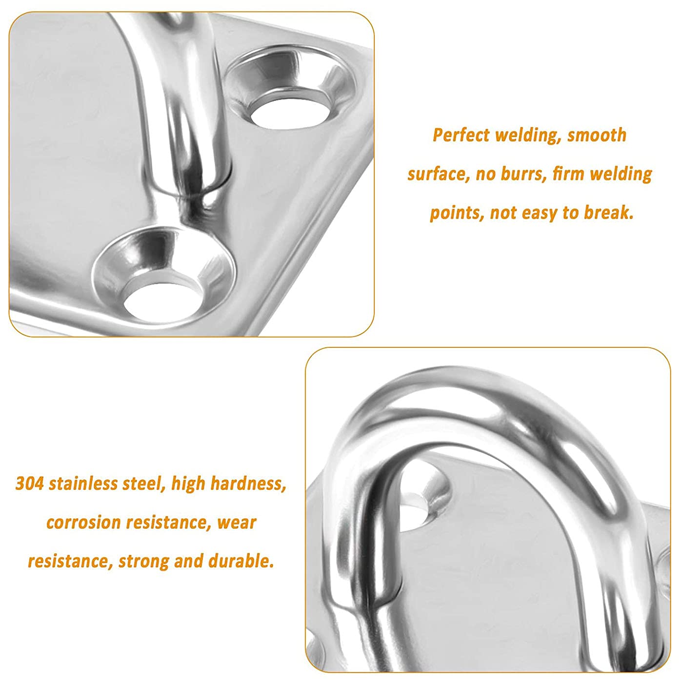 Decksplatte Mit Ring Aus Edelstahl 304 - Augenplatte Für Sonnensegel & Hängematten