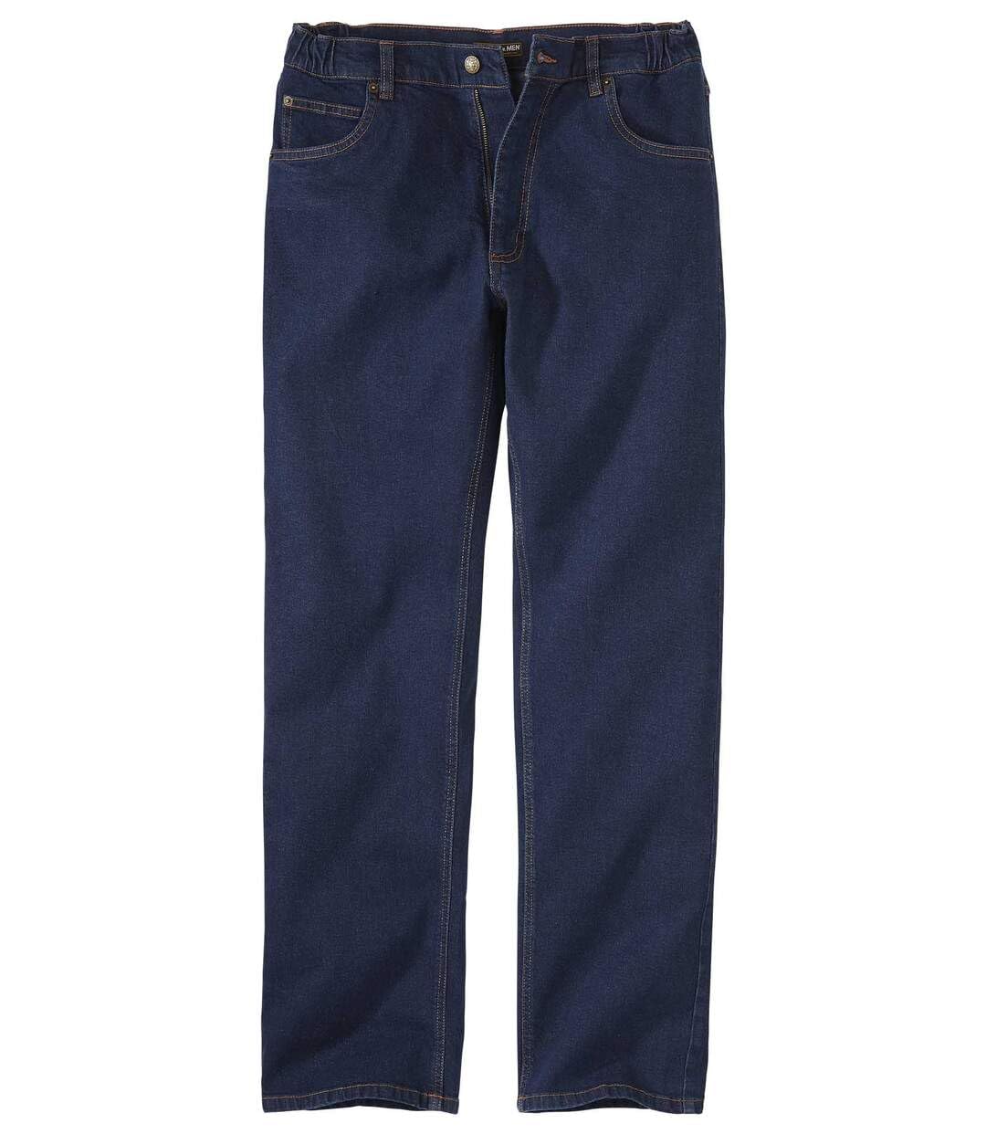 ATLAS FOR MEN - Men's Semi-Elasticated Blue Jeans - W40
