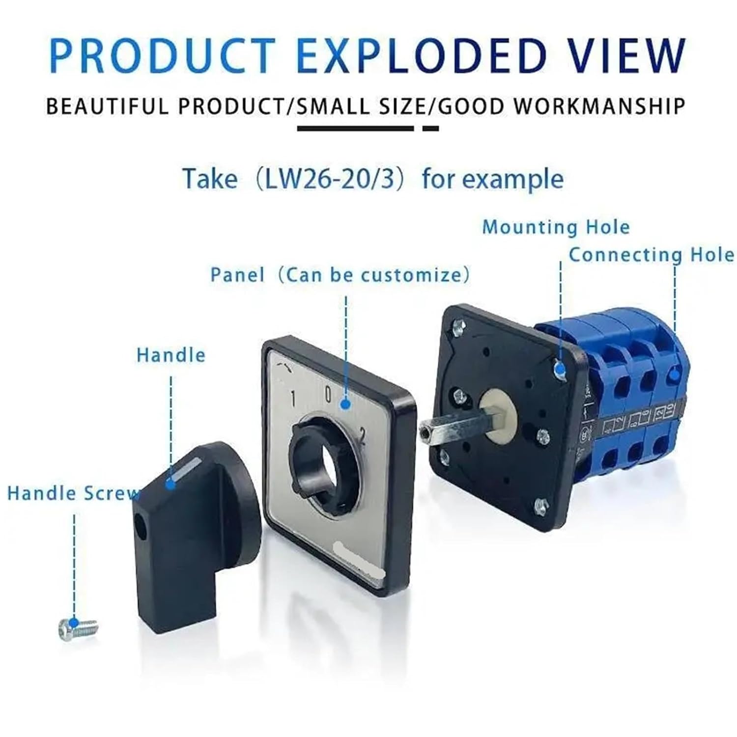 LW26-20/5 20A 0-5 Positions 5 Poles Selection Rotating Control Circuit Signal Cam Switch 1Pcs