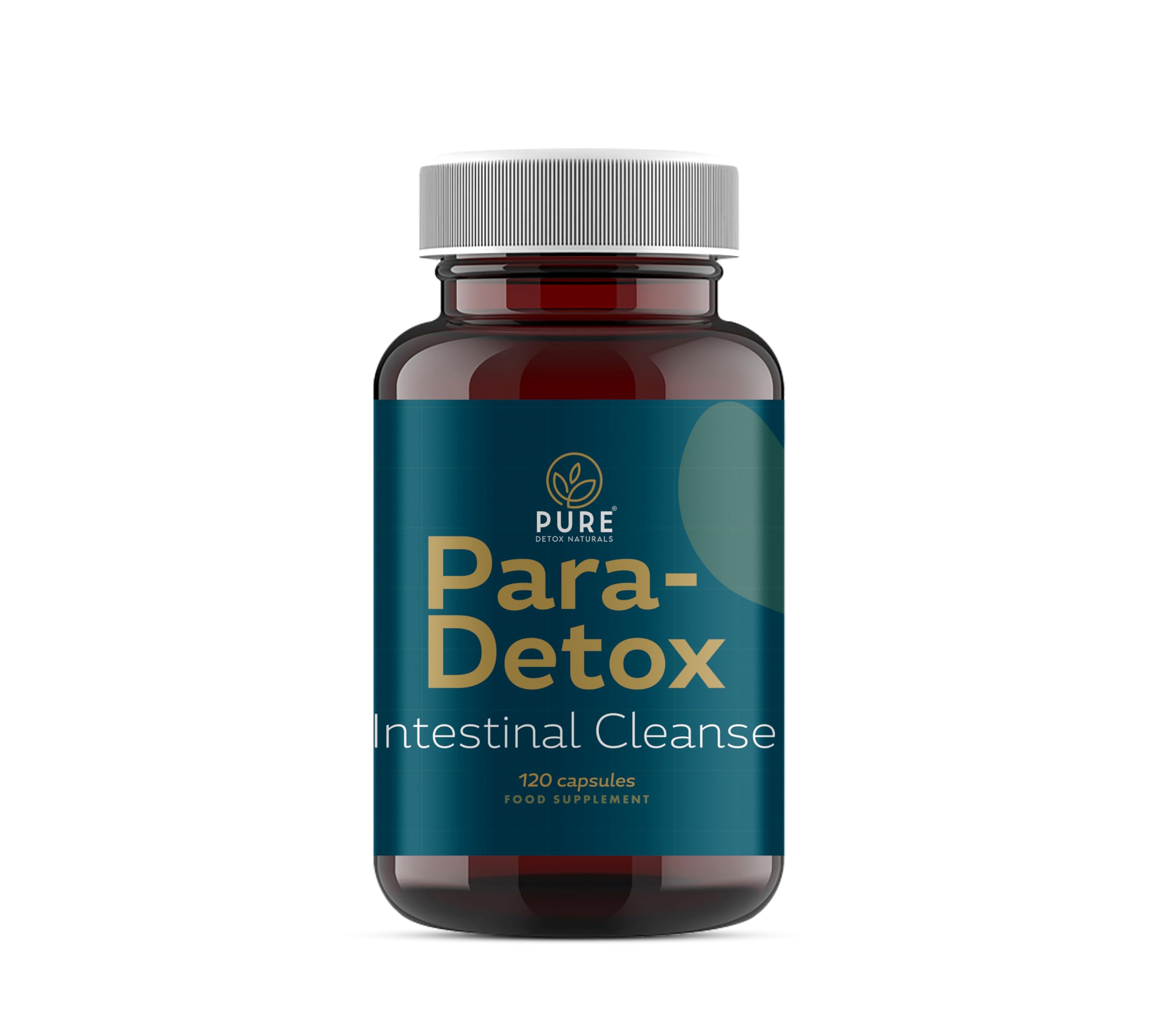 para-Detox Parasite Cleanse Capsules | Herbal Gut Cleanse | NAC, Black Walnut, Organic Wormwood, Clove, Ginger & Pumpkin Seed | Digestive Support | Glass Bottle | Vegan | Pure Detox Natural