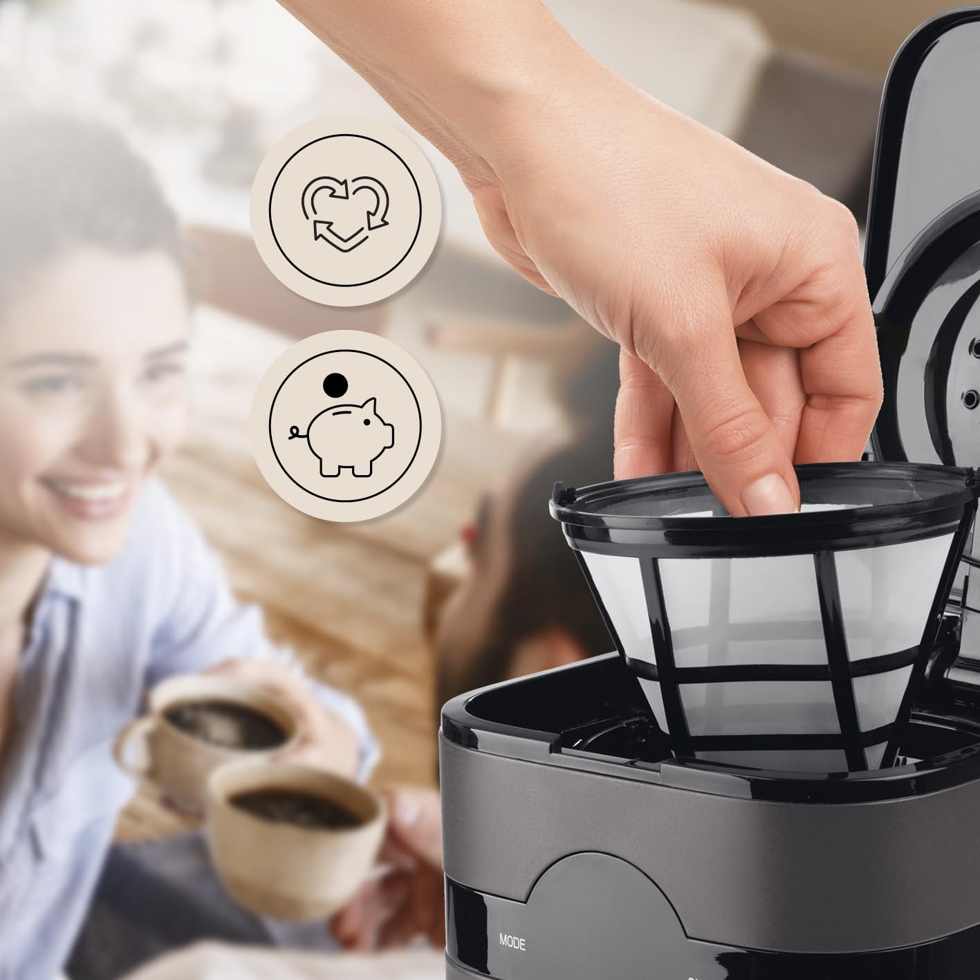 Barista Cafetière filtre Touch Iso | Cafetière avec carafe isotherme | Filtre avec écran digital & minuterie | 900W | pour 8 tasses | Verseuse 1,25 litre