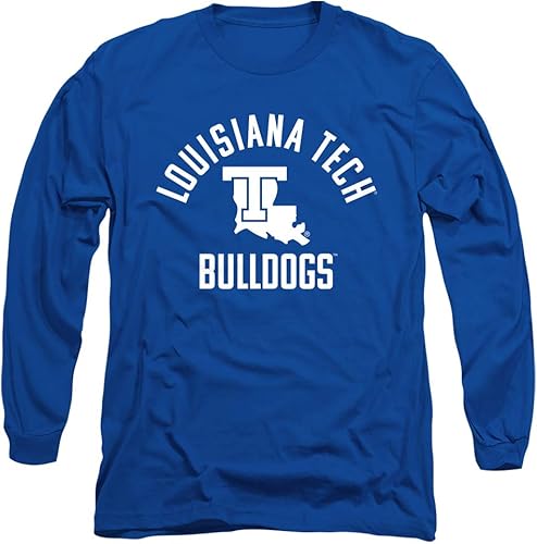 Louisiana Tech University Camiseta de manga larga unisex con logotipo de Bulldogs de un solo color Louisiana Tech University Camiseta de manga larga unisex con logotipo de Bulldogs de un solo color