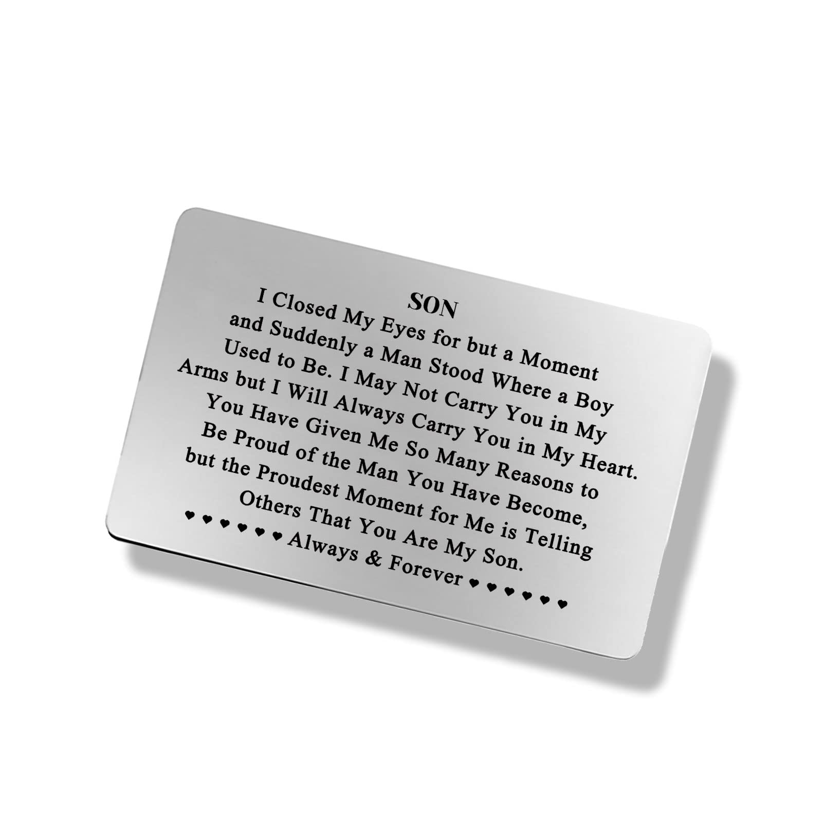 Engraved Wallet Card for Son Gift from Mom to My Son Inspirational Card Birthday Card for Son Encouragement Gift Christmas Graduation Wedding Gift Mom to Son Gifts