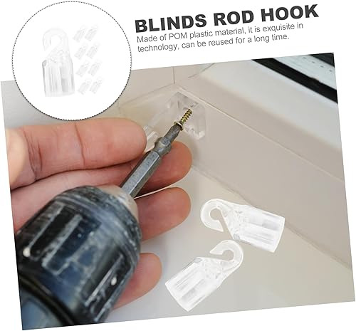 Miniatura 8 de PRETYZOOM 10pcs Curtain Blinds Rod Hook Curtain Tieback Hooks Blind Rod Tip Hook Window Blind Rod Wand Tip Connector Vertical Blinds Operating Rod