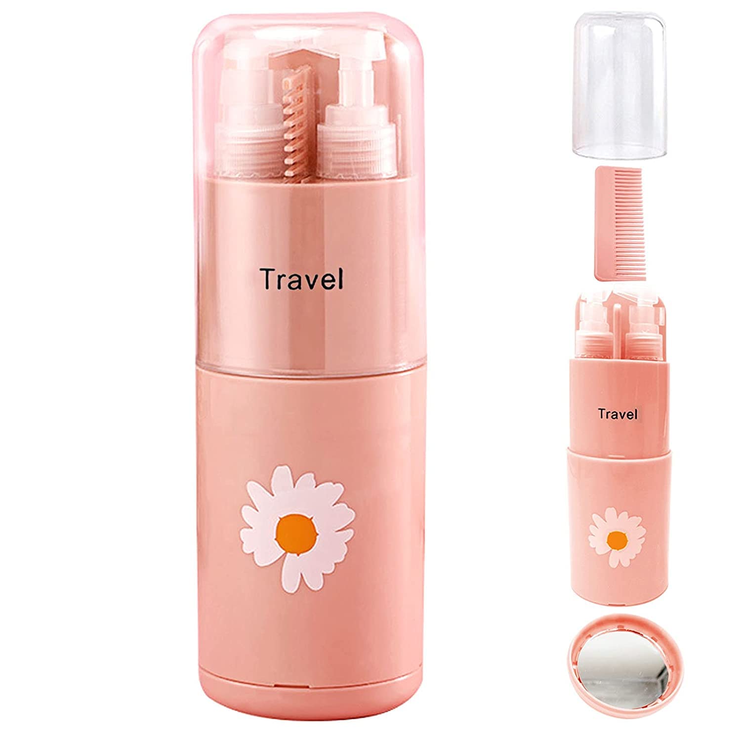 Abhsant 5in1 Travel Toothbrush Kit with Case Travel Bottles