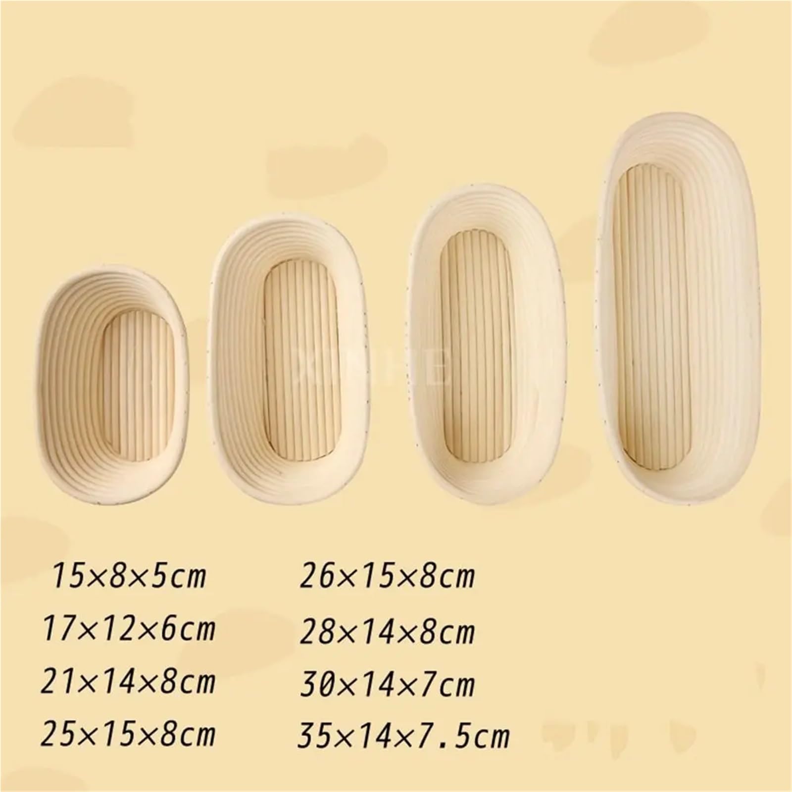 Cestino Per La Lievitazione Del Pane Cestino for il pane ovale in 8 misure Per Cuocere Il Pane(15x8x5cm)